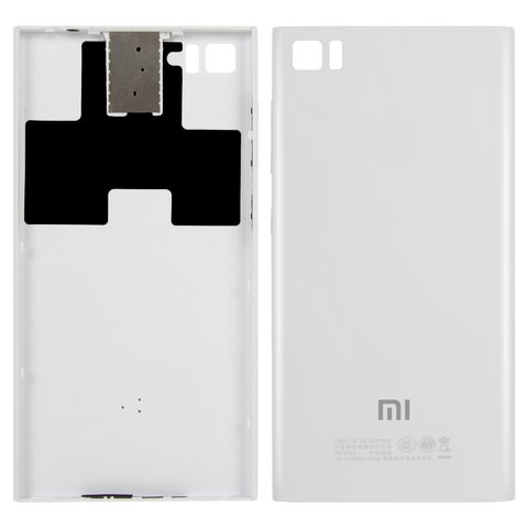 Задня панель корпуса для Xiaomi Mi 3, біла, з тримачем SIM карти, з боковою кнопкою, TD SCDMA