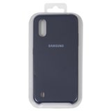 Чехол для Samsung A015 Galaxy A01, черный, синий, Original Soft Case, силикон, dark blue (08)