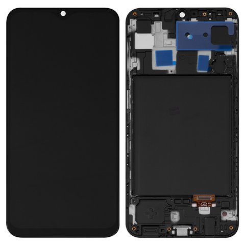 Дисплей для Samsung A305 Galaxy A30, черный, с рамкой, High Copy, с широким ободком, OLED 