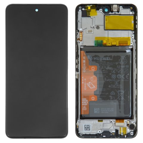 Дисплей для Huawei Honor 10X Lite, P Smart 2021 , черный, с рамкой, с аккумулятором, Original, сервисная упаковка, PPA LX2, #02354ADC