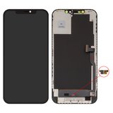 Дисплей для iPhone 12 Pro Max, черный, с рамкой, High Copy, без микросхемы, (OLED), GX OEM hard