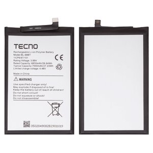 Акумулятор BL 68BT для Tecno Pova 6 Neo LI6 , Pova Neo 2, Pova Neo 3 LH6n , Li Polymer, 3,89 B, 7000 мАг, Original PRC 