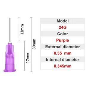 Игла дозатор 24G, 0,55 мм, прямая, для шприцев, для винта, 10 шт., 13 mm