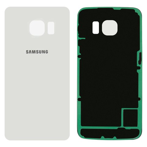 Panel trasero de carcasa puede usarse con Samsung G925F Galaxy S6 EDGE, blanco, 2.5D, Original PRC 