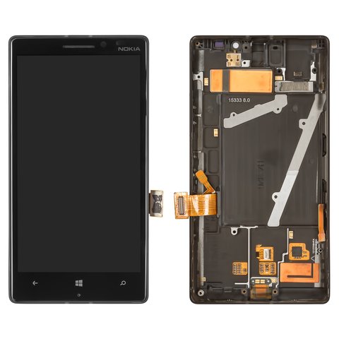 LCD compatible with Nokia 930 Lumia, black, with frame 