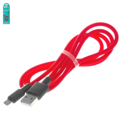 USB кабель Hoco X29, USB тип A, micro USB тип B, 100 см, 2 A, красный, #6957531089759