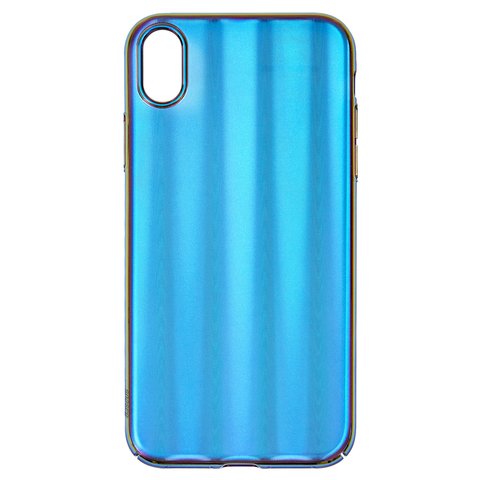 Чехол Baseus для iPhone XR, синий, с переливом, матовый, пластик, #WIAPIPH61 JG03