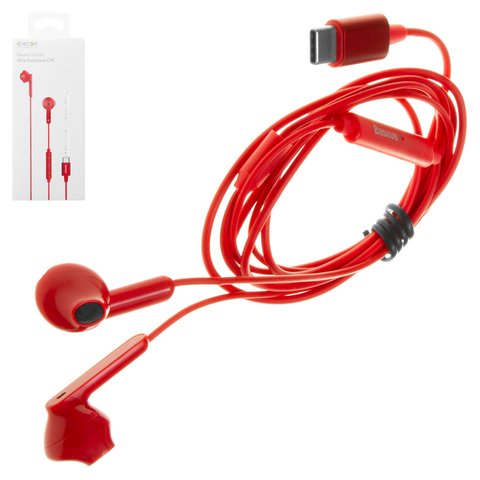 Headphone Baseus C16, red  #NGC16 09