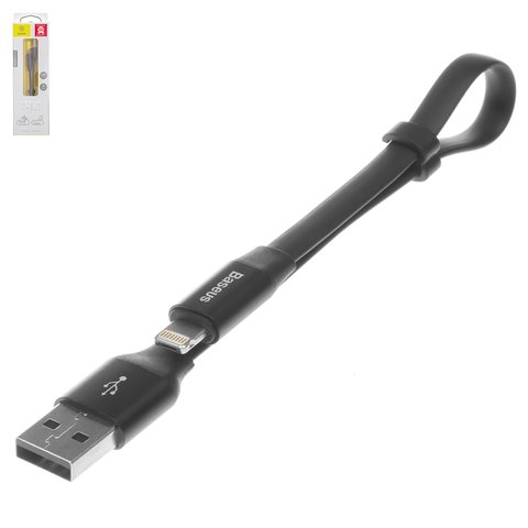 Charging Cable Baseus Nimble, USB type A, Lightning, 23 cm, 2 A, black  #CALMBJ 01