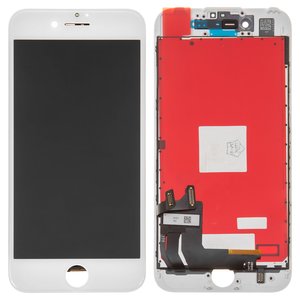 Pantalla LCD puede usarse con iPhone 7, blanco, con marco, AAA, con plásticos de cámara y sensor de acercamiento, tianma