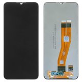 LCD compatible with Samsung A025F/DS Galaxy A02s, M025 Galaxy M02s, (black, without frame, original (change glass) , with yellow cable, (160,5x72 mm))
