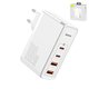 Mains Charger Baseus GaN2 Pro, (100 W, Quick Charge, white, with cable USB type C to USB type C, 4 output) #CCGAN2P-L02