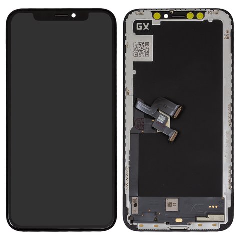 Дисплей для iPhone X, черный, с рамкой, HC, OLED , GX OEM hard