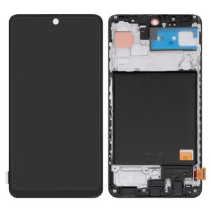 Pantalla LCD puede usarse con Samsung A515 Galaxy A51, negro, con marco, Copy, TFT 
