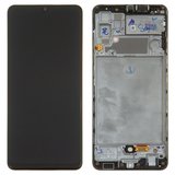 Pantalla LCD puede usarse con Samsung A325 Galaxy A32, negro, con marco, original (vidrio reemplazado)
