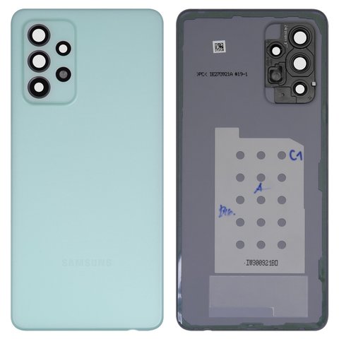 Panel trasero de carcasa puede usarse con Samsung A528 Galaxy A52s 5G, menta, con vidrio de cámara, awesome mint