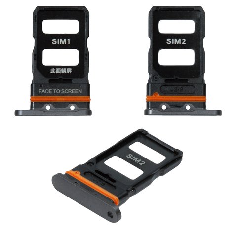 SIM Card Holder compatible with Xiaomi 12 Pro, black, gray 