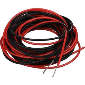 Wire In Silicone Insulation 24AWG, 0,25 мм², 1 m, black, UL3135 