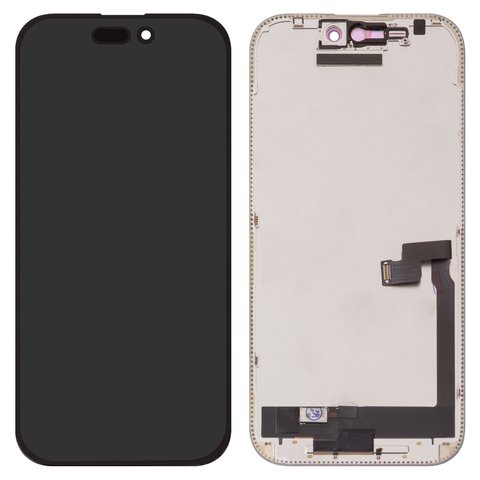 LCD compatible with iPhone 16, black, with frame, without error, OLED  hard diagnosable, ZY OLED 