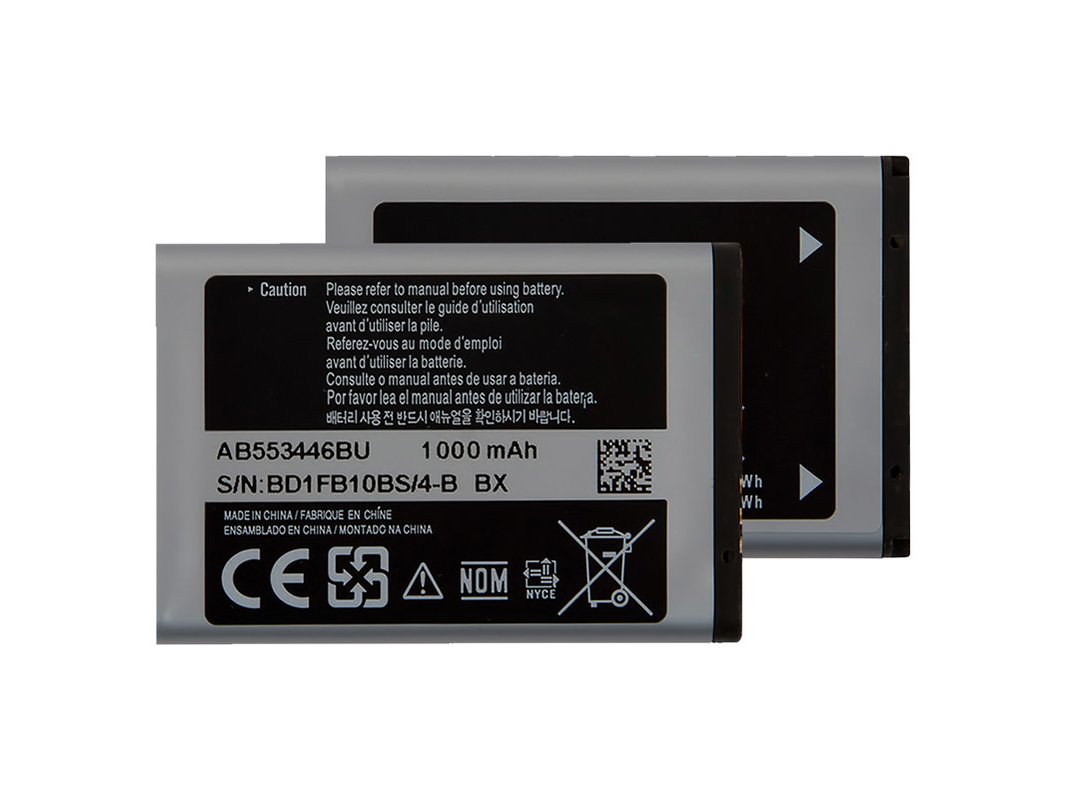 Samsung ab553446bu Batterie Compatible B2100 C5212 E1110 E1130 E2120 B100 i320 M110 P900 P910 P920 C3300 E1170 E2230 F310 i320 