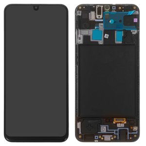 Дисплей для Samsung A205 Galaxy A20, A205F DS Galaxy A20, M107F DS Galaxy M10s, черный, с рамкой, Original PRC 