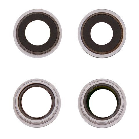 Camera Lens compatible with iPhone 13 mini, white, with frames, set 2 pcs.