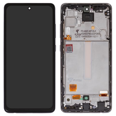 LCD compatible with Samsung A525 Galaxy A52, A526 Galaxy A52 5G, black, with frame, FLYCDI, OLED 6,42"