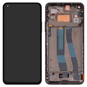 LCD compatible with Xiaomi Mi 11 Lite, Mi 11 Lite 5G, black, with frame, original change glass  #WM6556Z21 1