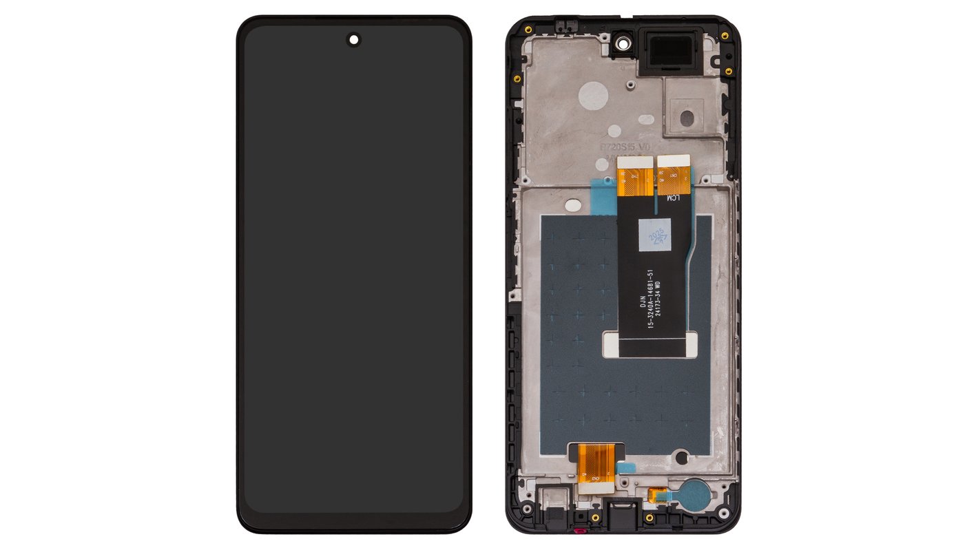 LCD compatible with ZTE Nubia Focus, (black, with frame, Original