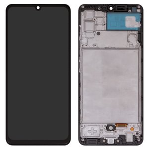 LCD compatible with Samsung A325 Galaxy A32, black, with frame, Copy, TFT  