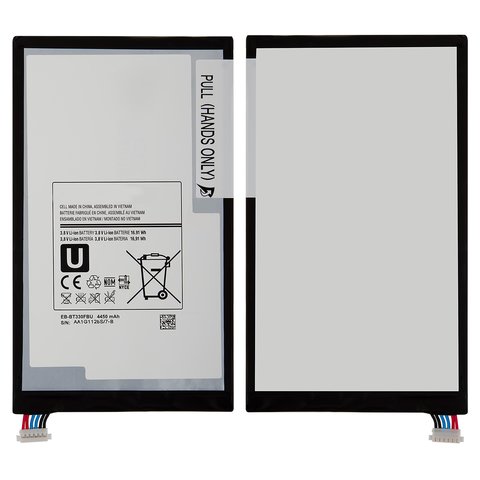 Batería EB BT330FBU puede usarse con Samsung T330 Galaxy Tab 4 8.0, Li ion, 3.8 V, 4450 mAh, Original PRC 