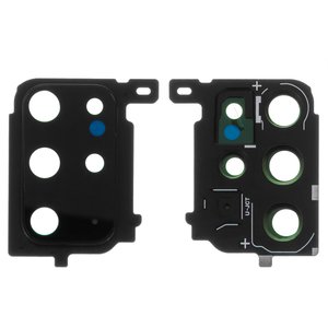 Vidrio de cámara puede usarse con Samsung G985 Galaxy S20 Plus, negro, con marcos, cosmic black