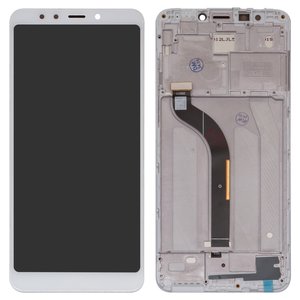 Pantalla LCD puede usarse con Xiaomi Redmi 5, blanco, con marco, Copy, MDG1, MDI1