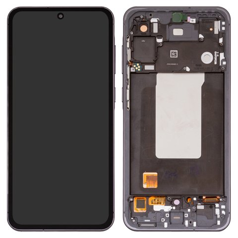 Pantalla LCD puede usarse con Samsung A566 Galaxy A56, negro, con marco, High Copy, OLED , graphite