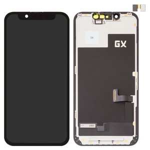 Pantalla LCD puede usarse con iPhone 13 mini, negro, con marco, HC, sin microchip, OLED , GX OEM hard