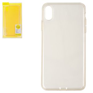 Чохол Baseus для iPhone XS Max, золотистий, прозорий, Dust Free, силікон, #ARAPIPH65 A0V