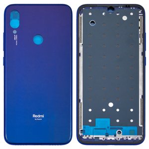 Корпус для Xiaomi Redmi Note 7, синій, neptune Blue, M1901F7G, M1901F7H, M1901F7I