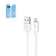 USB кабель Hoco X1, USB тип-A, micro-USB тип-B, 100 см, 2,4 А, білий, #6957531032038