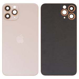 Задняя панель корпуса для iPhone 11 Pro, золотистая, со стеклом камеры, small hole, matte gold