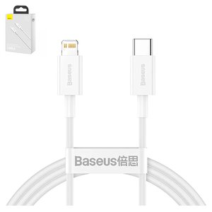 USB кабель Baseus Superior, USB тип C, Lightning, 25 см, 20 Вт, білий, силіконовий, #CATLYS 02