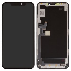 Дисплей для iPhone 11 Pro Max, чорний, з рамкою, High Copy, без мікросхеми, OLED , GX OEM hard