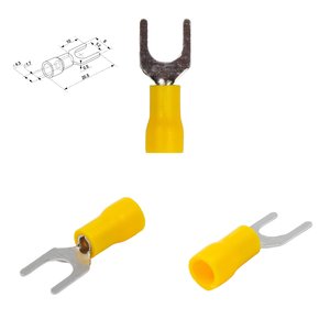 Наконечник SV1.25 5, 5 мм, вилковий, ізольований, жовтий, 10 шт., 0,5 1,5 мм²