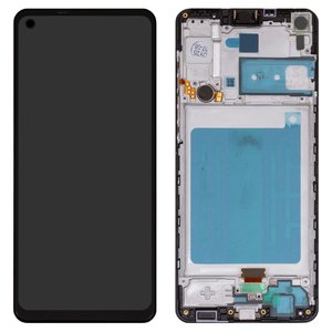 Дисплей для Samsung A217 Galaxy A21s, чорний, з рамкою, Box 