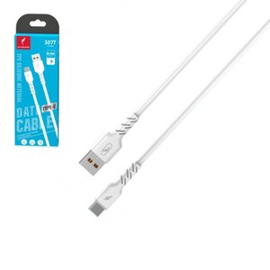 USB кабель SkyDolphin S07T TPE High Elastic Line, USB тип C, USB тип A, 100 см, 2,4 А, білий