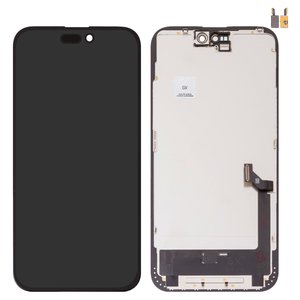 Дисплей для iPhone 15 Plus, черный, с рамкой, HC, без микросхемы, AMOLED , GX OEM soft