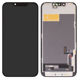 Дисплей для iPhone 13, черный, с рамкой, HC, без ошибки, OLED , DD OLED OEM soft, diagnosable